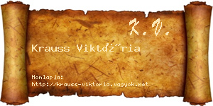 Krauss Viktória névjegykártya